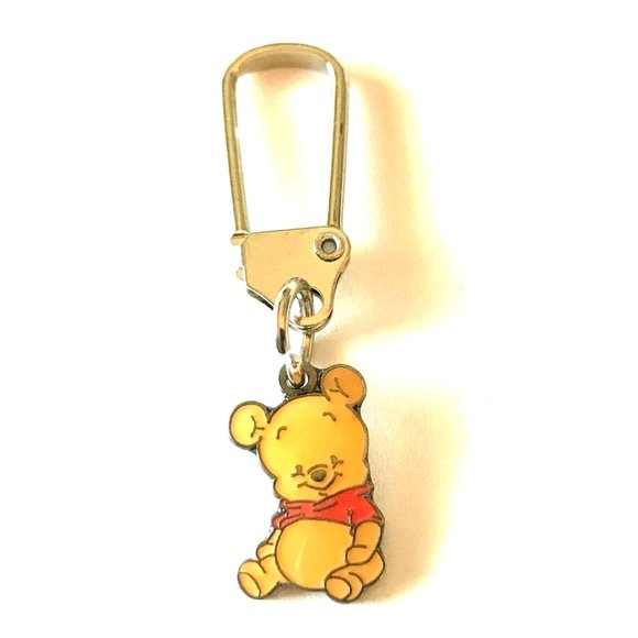 Vintage Disney Winnie The Pooh Zipper Pull Purse Charm Disneyana Signed Bear - Picture 1 of 7
